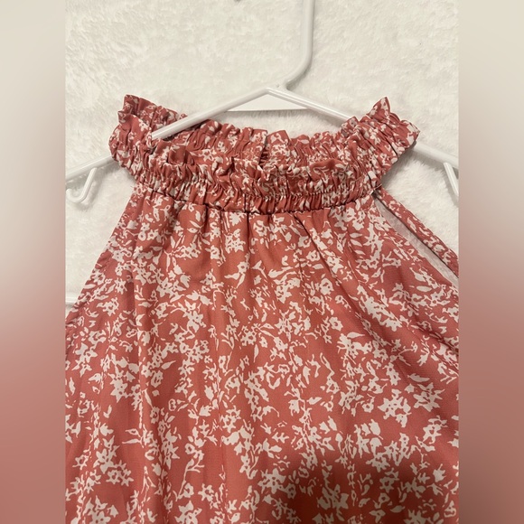 Floral Halter Neck Tiered Mini Dress in Pink - Medium - Picture 4 of 7